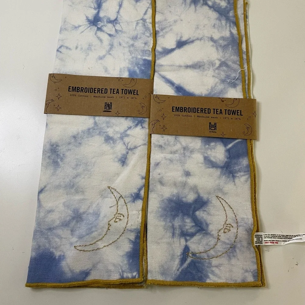 Set of 2 NWT Urban Outfitters Celestial Tie-Dye Tea Towels